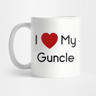 I Love My Guncle Gay Uncle Red Heart T-Shirt Mug